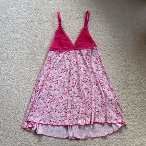 EUC pink lace floral chemise